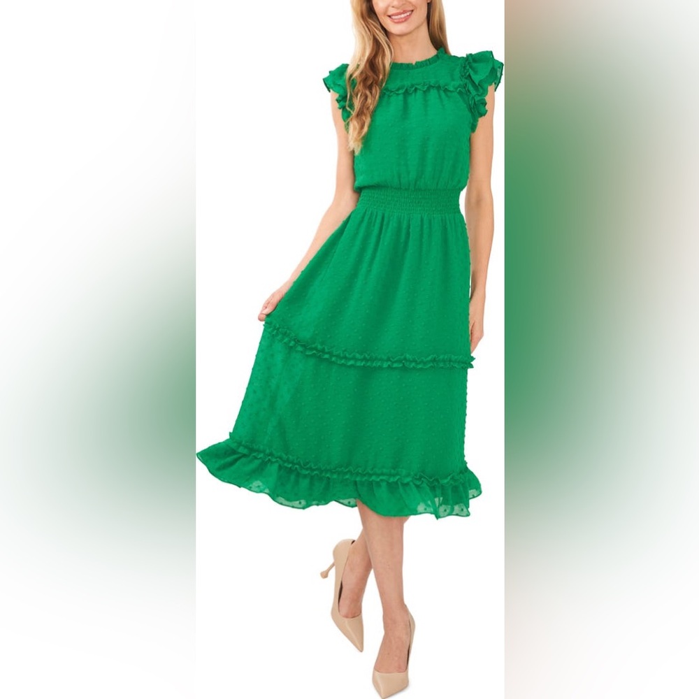 CeCe Green Midi Dress Small